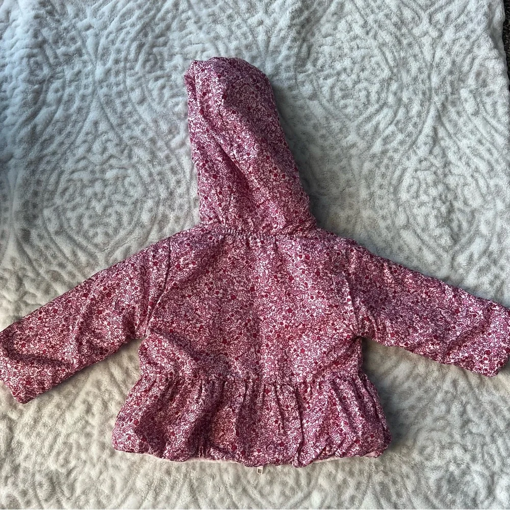 Penelope Mack Pink Floral Baby Winter Jacket with Hood | Size 12 month